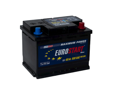 Avtomobil akkumulyatoru Eurostart Blue EB600 60Ah 460A R+ - EUROSTART