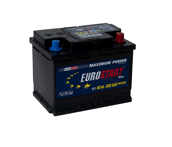 Avtomobil akkumulyatoru Eurostart Blue EB600 60Ah 460A R+ - 1
